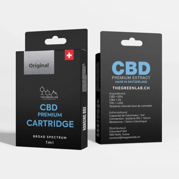 Cartouche CBD Original GreenLab à 50 % de CBD sans terpènes ajoutés