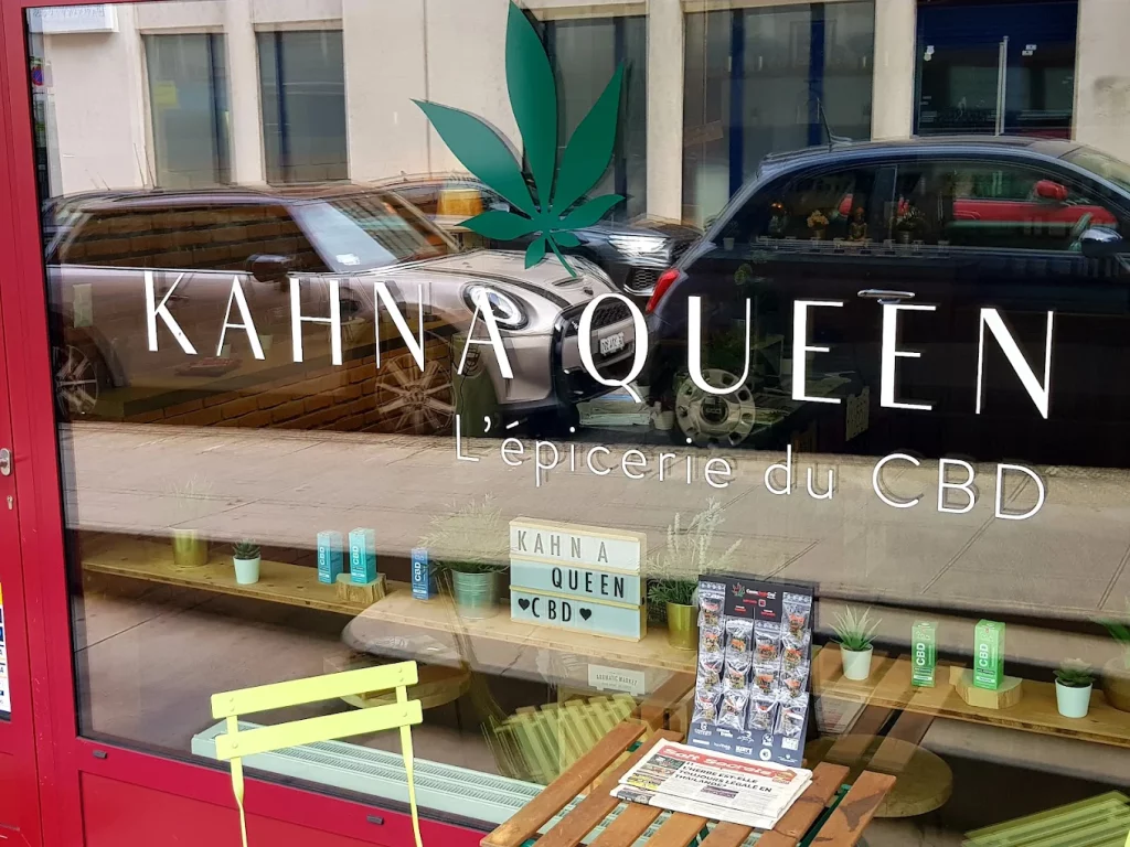 Devanture du CBD shop kahna Queen Genève